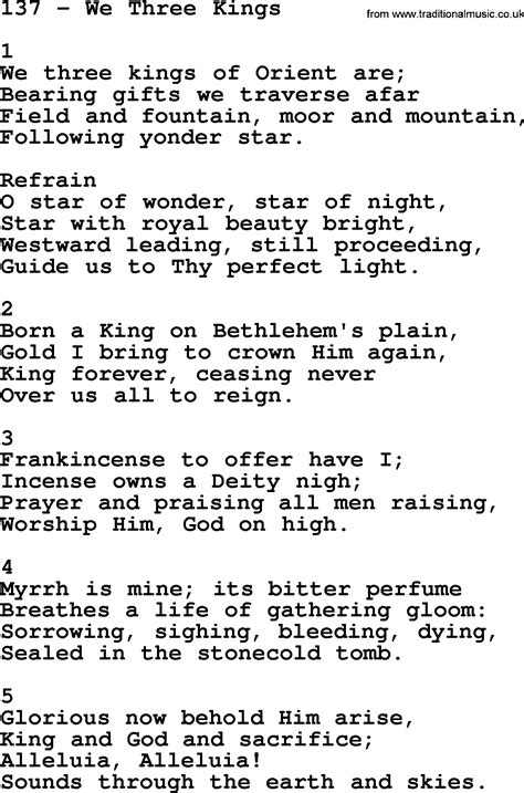 Adventist Hymnal Song 137 We Three Kings With Lyrics Ppt Midi Mp3