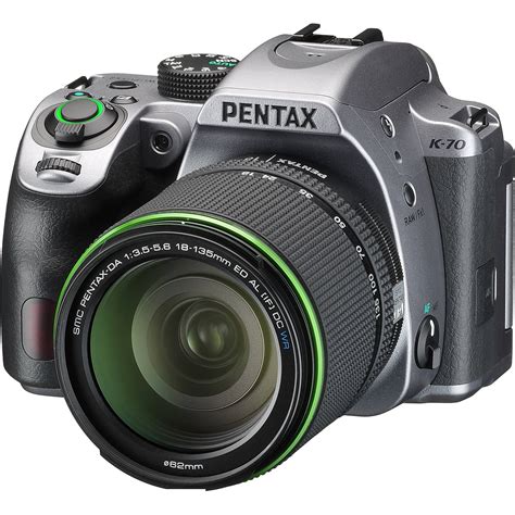 Pentax K 70 Dslr Camera With 18 135mm Lens Silver 16994 Bandh