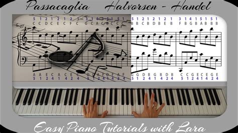 Passacaglia Handelhalvorsen Easy Slow Piano Tutorial Youtube