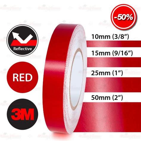 3m Red Reflective Conspicuity Auto Trailor Pinstripe Vinyl Decal Tape