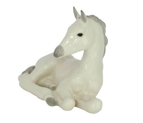 Horse White Recumbent Lomonosov Porcelain Figurine Lomonosov Russia
