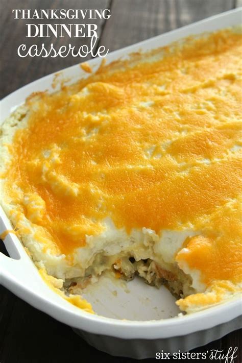 The best recipes with photos to choose an easy casserole and turkey recipe. Turkey Dinner Casserole | Recipe | Thanksgiving casserole, Leftovers recipes, Thanksgiving ...