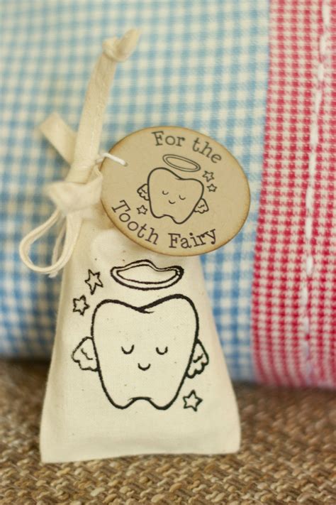 Tooth Fairy Pouch 100 Cotton Drawstring Bag Tooth By Kindygarden £3