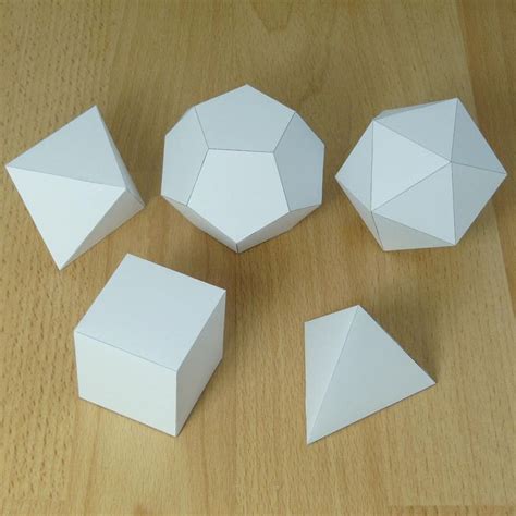 The Five Platonic Solids In 2020 3d Shape Math Art Geometric Shapes