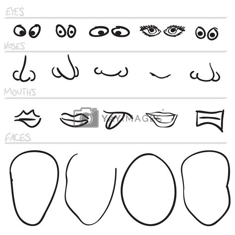 Royalty Free Vector Cartoon Face Parts By Graficallyminded