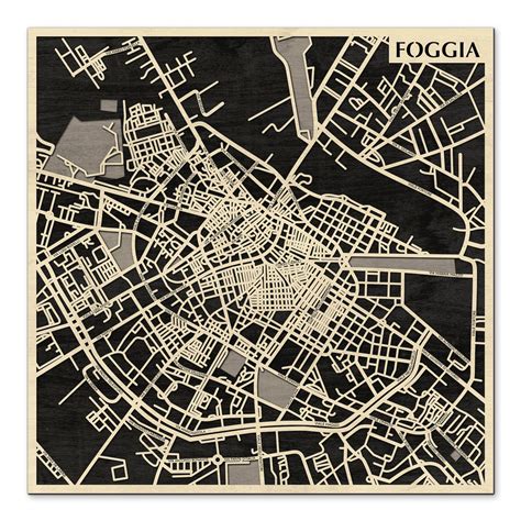 3d Foggia City Map Wooden Street Map Of Foggia Multilayered Etsy