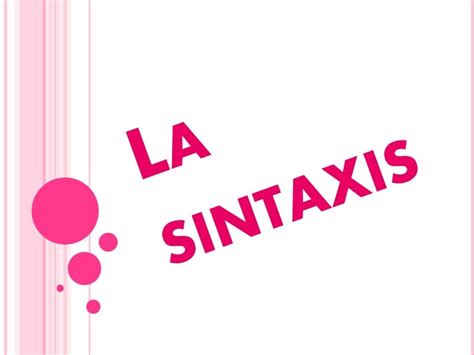 La Sintaxis