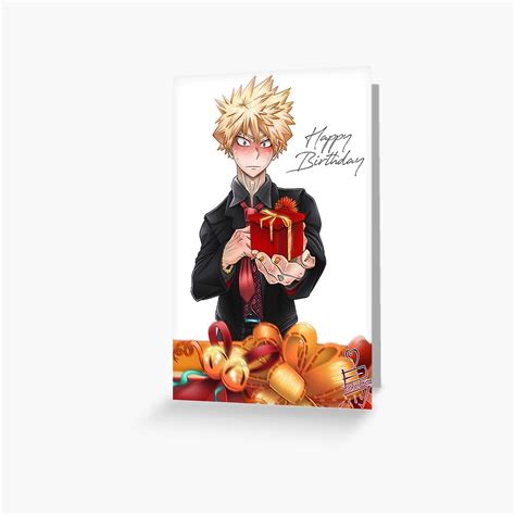 Bakugou Katsuki Birthday Suit Boku No Hero Academia Greeting Card