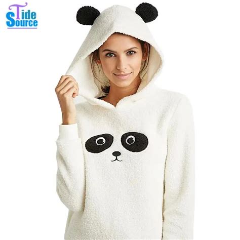 2017 New Fashion Autumn Winter Sweatshirt Panda Pattern Hooded Long