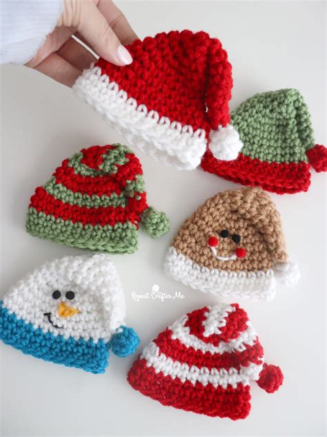 Crochet Mini Holiday Hats Repeat Crafter Me