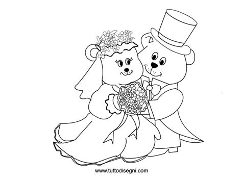 Sono i fili, centinaia di minuscoli fili, che cuciono insieme le persone nel corso degli anni. Disegno orsetti sposi da colorare - TuttoDisegni.com