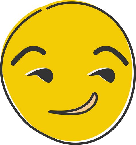 Smirking Emoji Yellow Face With Suggestive Smug Or Mischievous Facial