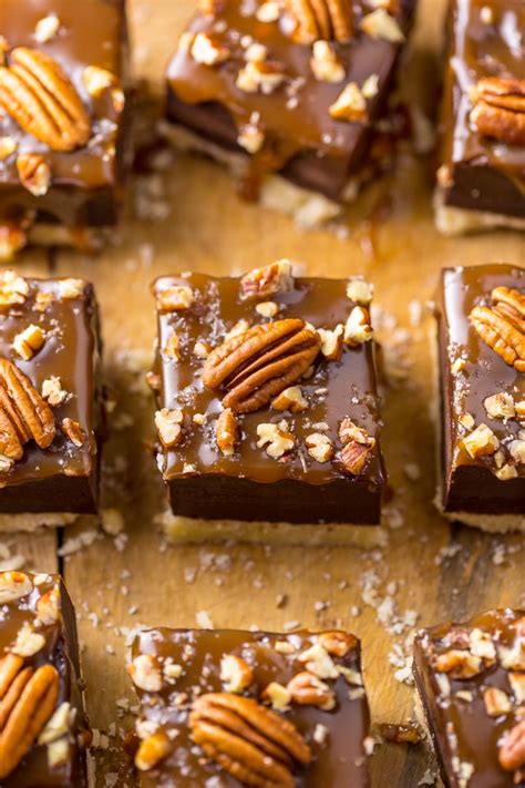 To assemble turtle candies, line up four pecan halves diagonally on a baking sheet lined with parchment paper or a. Salted Caramel Turtle Fudge Bars are so easy to make!