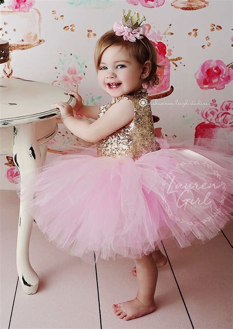 Pink Princess Baby Girl Birthday Dress Doğum Günü Elbiseleri Kız