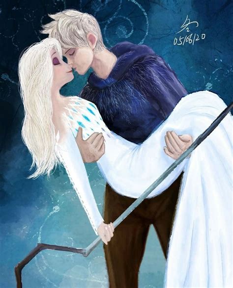 Jelsa Elsa And Jack Frost Fan Art Frozen 2rotg By Udoncheung