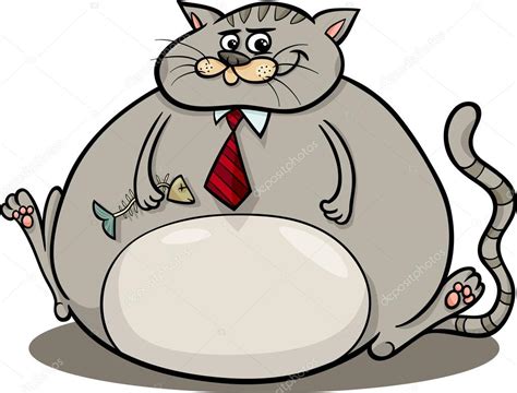 Fat Cat Saying Cartoon Illustration — Stock Vector © Izakowski 41511027