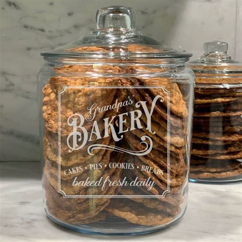 1 Gallon Custom Cookie Jar Personalized Cookie Jar Glass Etsy