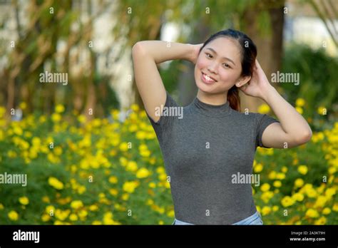 Relaxing Pretty Filipina Female Stock Photo Alamy