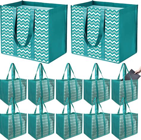 Beegreen Teal Reusable Bags 12 Pack With Reinforced Handles