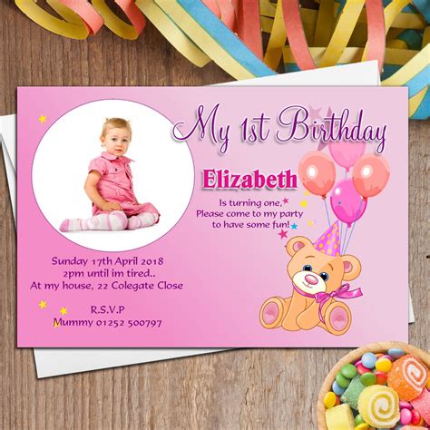 Supreona 24 pcs glitter unicorn invitations with envelopes and stickers rainbow invitation cards for birthday, baby shower, party supplies set. 1st Birthday Invitation Cards For Baby Boy In India | Baby ...