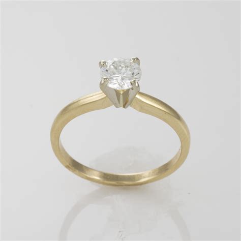 14k Yellow Gold Diamond Solitaire Engagement Ring 057tdw Size 65