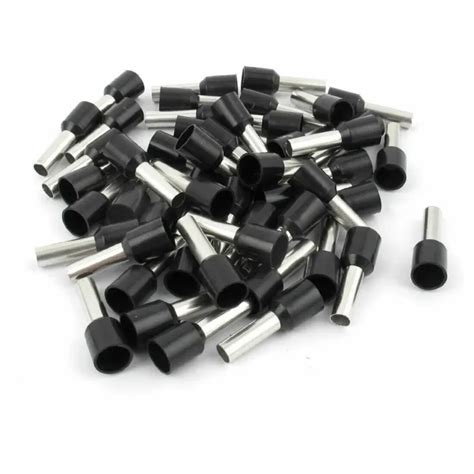 50 Pcs Wire Crimp Connector Terminal Insulated Ferrule Black E6012