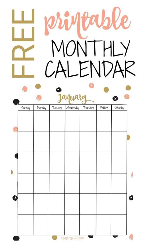 Cute Printable Monthly Calendar Printable Word Searches