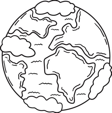 Planet Earth Isolated Coloring Page For Kids 10993714 Vector Art At