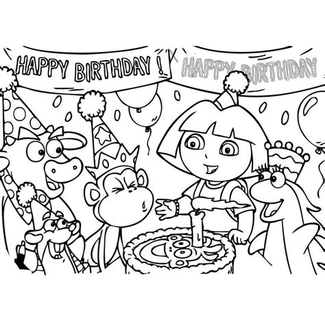 Beautiful Dora The Explorer Coloring Page To Print And Color Dora The