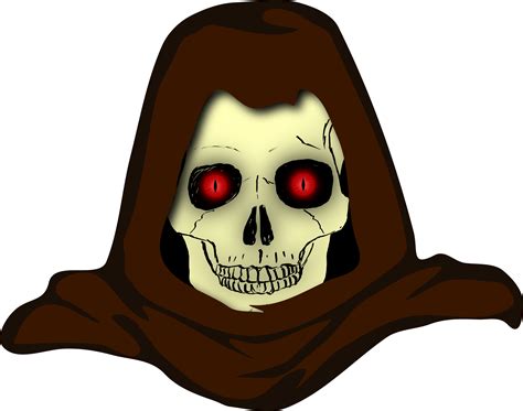 Evil Hooded Skull Vector Clipart Image Free Stock Photo