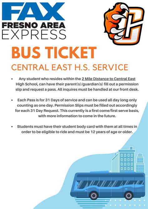 FAX Bus Passes To CEHS | Central East High School