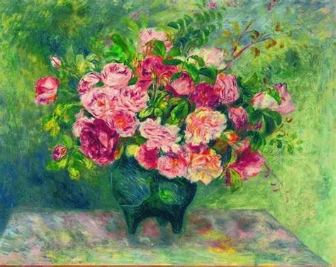 Roses In A Vase Pierre Auguste Renoir Ca Cozyhuarique