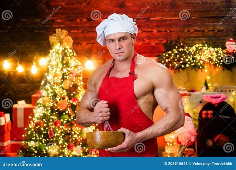 Santa Cooking Haute Cuisine Food For Christmas Male Chef Cook