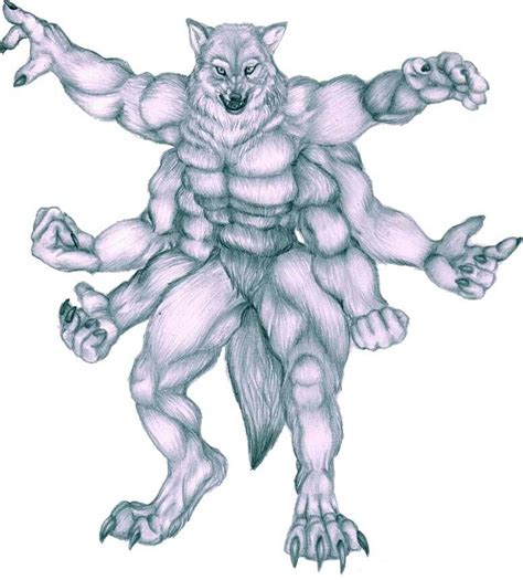 How To Draw Fur Creepy Smile Lycanthrope Werewolf Art Hand Pose Roleplay Characters Four