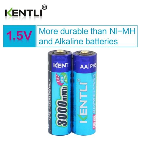 Kentli Pcs Lot Stable Voltage Mwh Aa Batteries V Rechargeable Battery Lithium Polymer