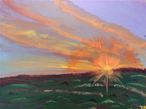Sunrise Over The Hills 9 X 12 Wall Painting Etsy Uk