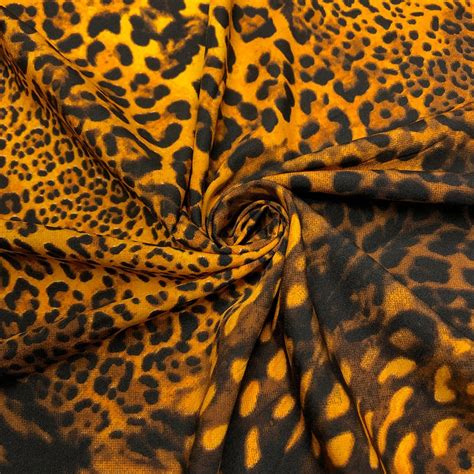 Cheetah Gold Print Polyester Fabric 5456 Wide 100 Etsy