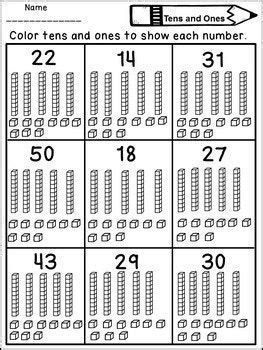 Place value and other 1st grade math worksheets, organized by topic. Place Value Worksheets for First Grade TENS AND ONES | 1st grade math worksheets, Place value ...