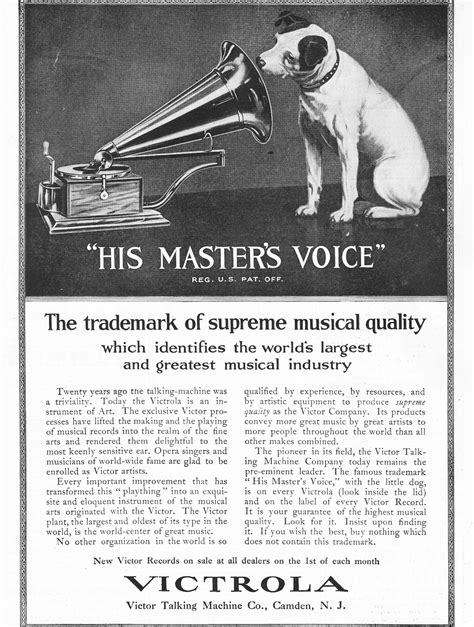 Victrola Victor Talking Machine Co 1920 His Masters Voice Victor Talking Machines