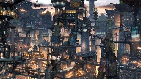 Cool Futuristic City Anime Scenery Wallpaper Anime Scenery Scenery