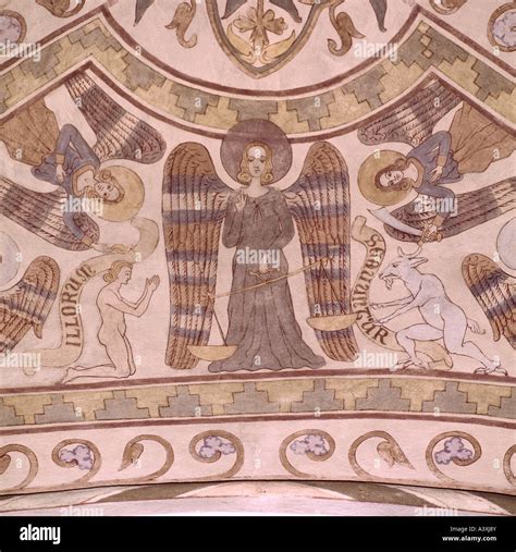 Fine Arts Religious Art Angels With Scales Of Last Judgement Fresco
