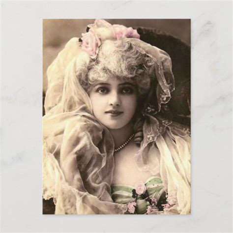 Vintage Victorian Woman Postcard