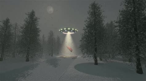 Alien Ufo Winter Christmas Tree Background Stock Video Envato Elements