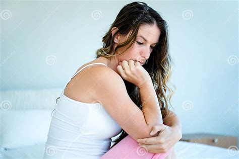 Anxious Woman With Her Head In Her Hands Stock Image Image Of Attentively Concentrating 66933619