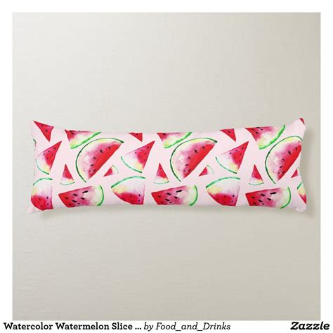 Watercolor Watermelon Slice Pattern Body Pillow Decorative Throw