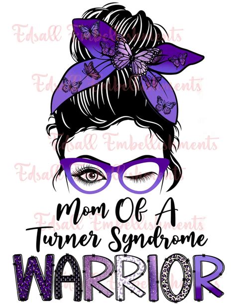 Mom Of A Turner Syndrome Warrior Messy Bun Mom Butterfly Etsy