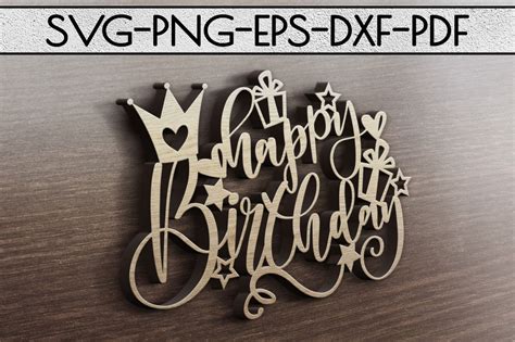 Happy Birthday Svg Cutting File Birthday Card Papercut Dxf Pdf By Mulia Designs Thehungryjpeg