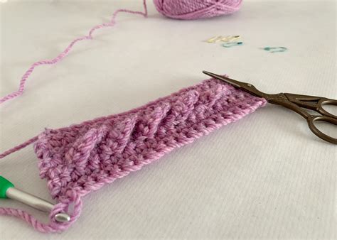 Crochet Twisted Cable Stitch Tutorial With No Post Stitches Dora Does