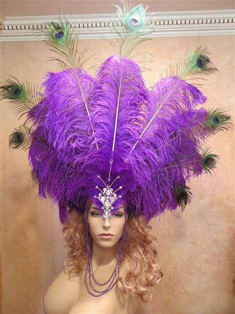 Custom Rio Carnival Headpiece Peacock Samba Showgirl Costume Etsy