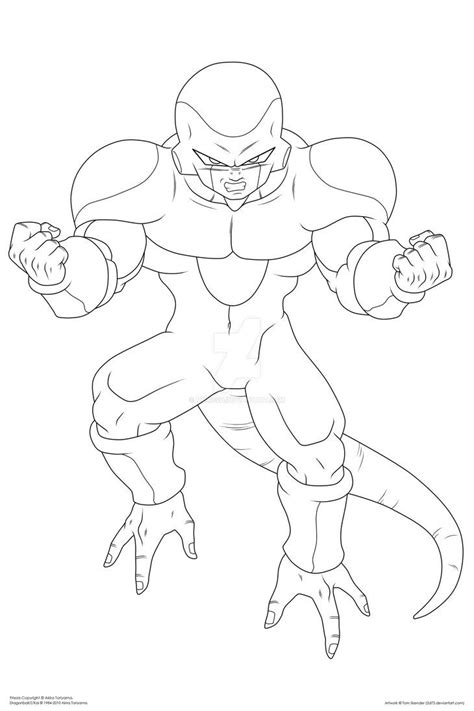 Frieza Lineart By Moxie2d Art Pages Ball Drawing Art